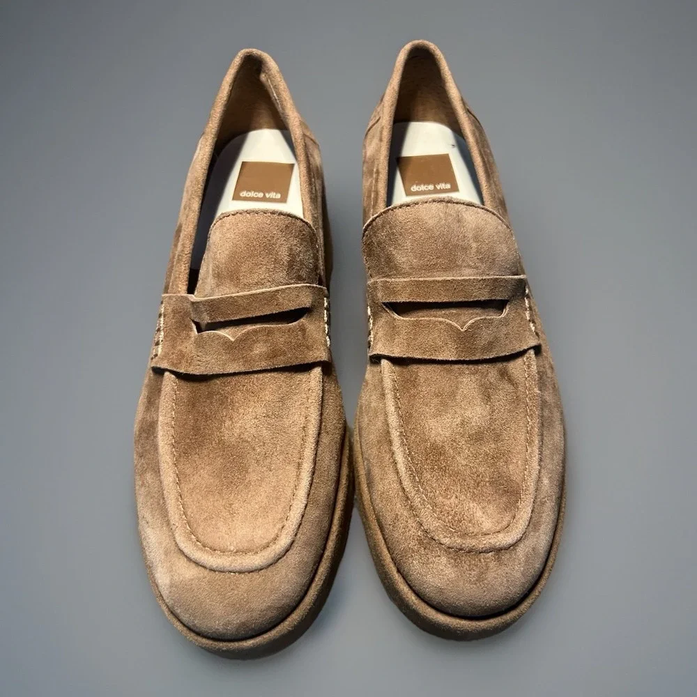 Dolce Vita Womens Yanni Suede Platform Penny Loafer Sz 8‎